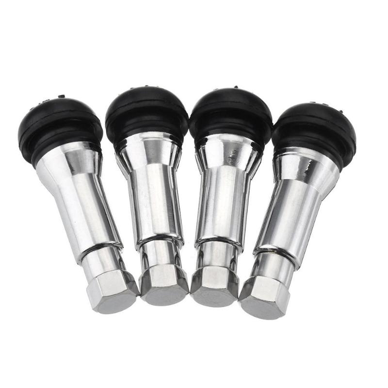 Tubeless Valve Core - 4Pcs/Set TR414 Chrome Aluminium Tubeless Tyre