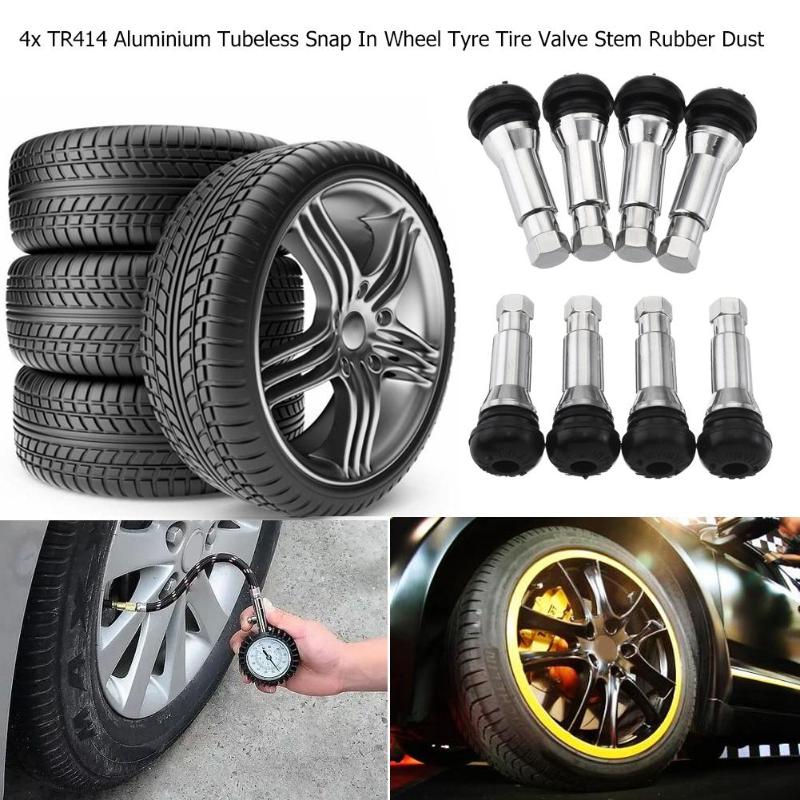 4Pcs/Set TR414 Chrome Aluminiu - Tubeless Valve Core 评论和价格