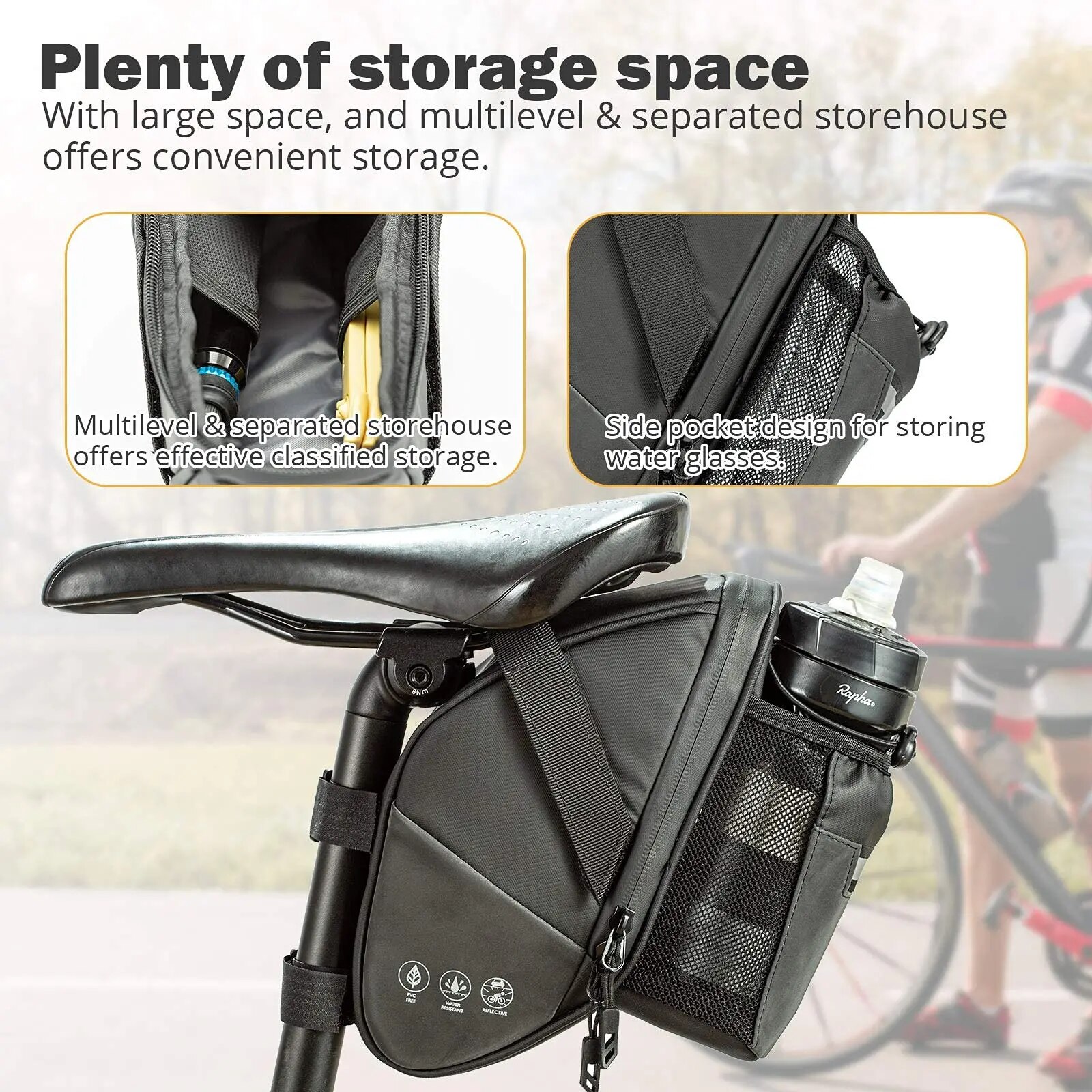 Bike Saddle Bag Waterproof Bik - Mountain Biking Hydration Pack 评论和价格